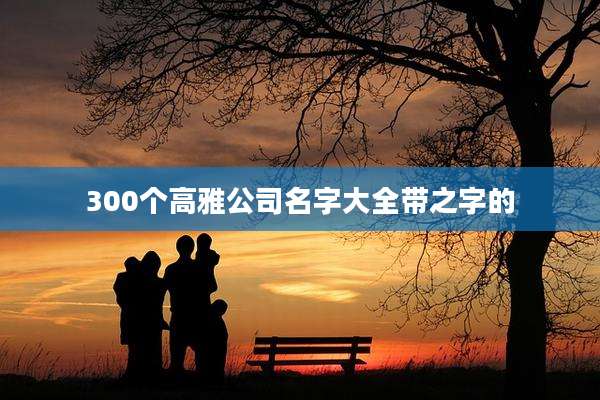 300个高雅公司名字大全带之字的