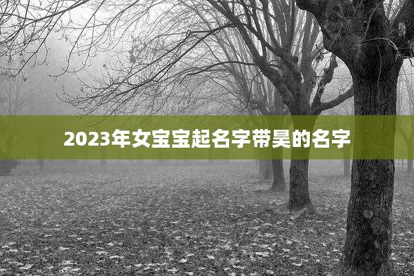 2023年女宝宝起名字带昊的名字