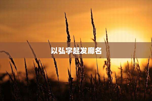 以弘字起发廊名