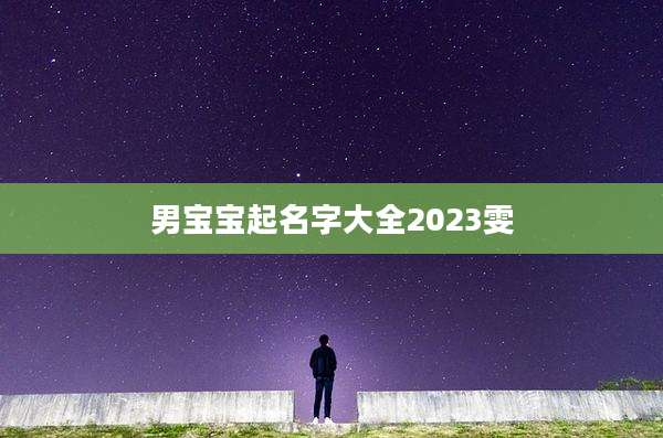 男宝宝起名字大全2023雯