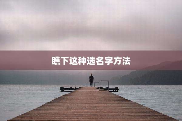 瞧下这种选名字方法