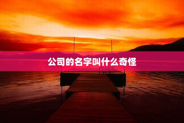 公司的名字叫什么奇怪