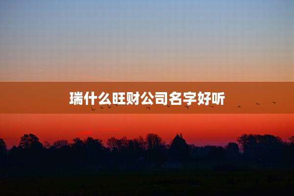 瑞什么旺财公司名字好听