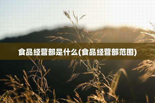 食品经营部是什么(食品经营部范围)