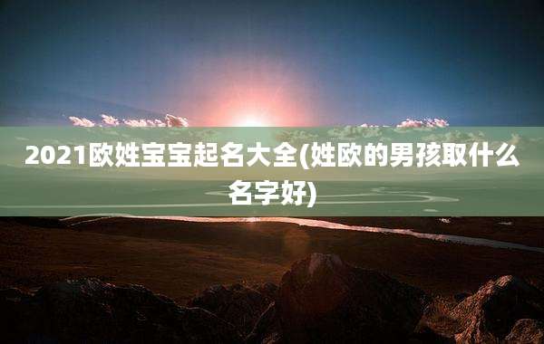 2021欧姓宝宝起名大全(姓欧的男孩取什么名字好)