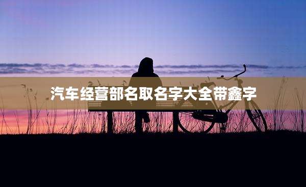 汽车经营部名取名字大全带鑫字