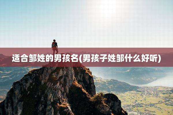 适合邹姓的男孩名(男孩子姓邹什么好听)