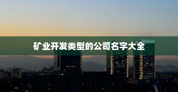 矿业开发类型的公司名字大全