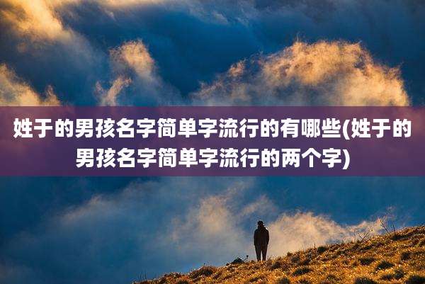 姓于的男孩名字简单字流行的有哪些(姓于的男孩名字简单字流行的两个字)