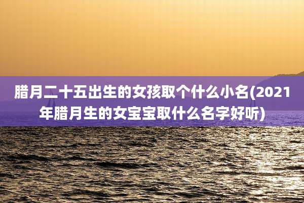 腊月二十五出生的女孩取个什么小名(2021年腊月生的女宝宝取什么名字好听)