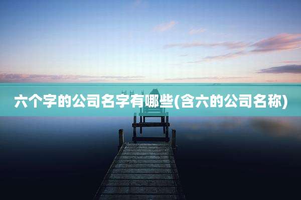 六个字的公司名字有哪些(含六的公司名称)