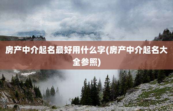 房产中介起名最好用什么字(房产中介起名大全参照)