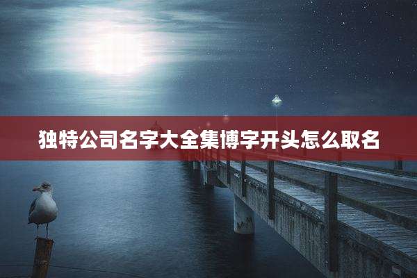 独特公司名字大全集博字开头怎么取名
