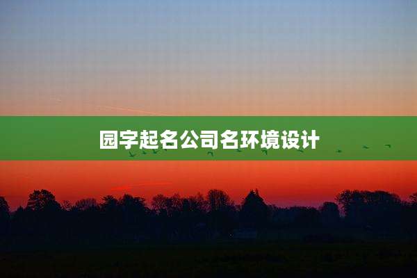 园字起名公司名环境设计