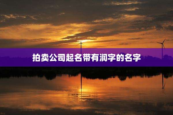 拍卖公司起名带有润字的名字