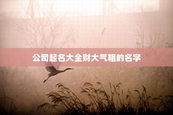 公司起名大全财大气粗的名字
