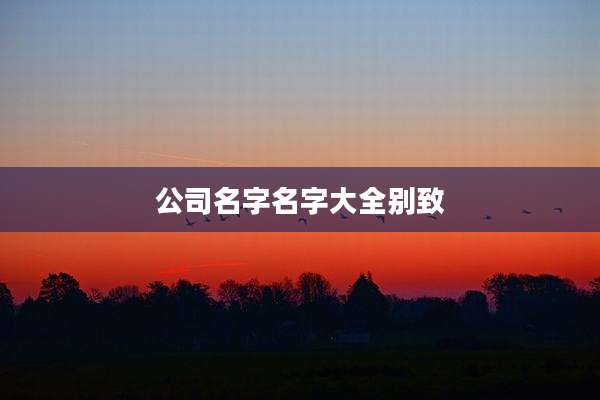公司名字名字大全别致