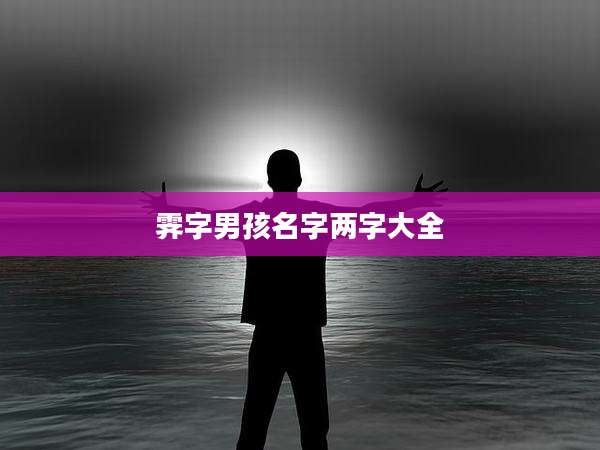 霁字男孩名字两字大全