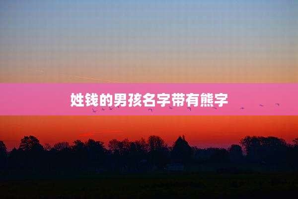 姓钱的男孩名字带有熊字