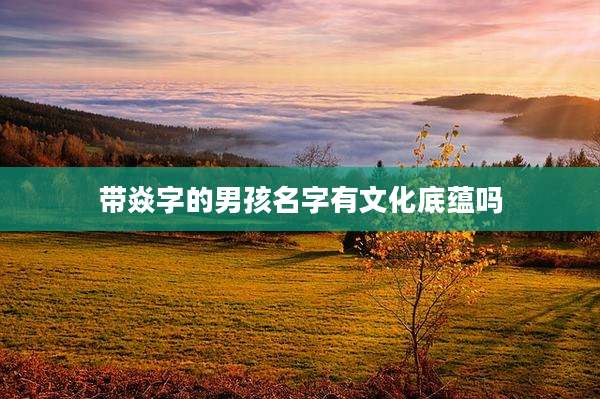 带焱字的男孩名字有文化底蕴吗