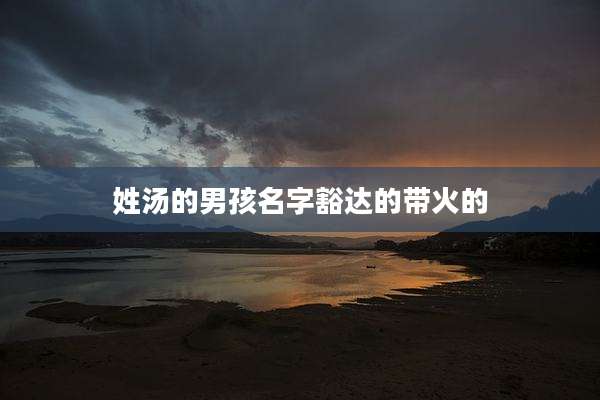 姓汤的男孩名字豁达的带火的