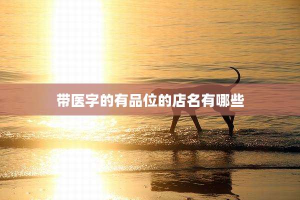带医字的有品位的店名有哪些