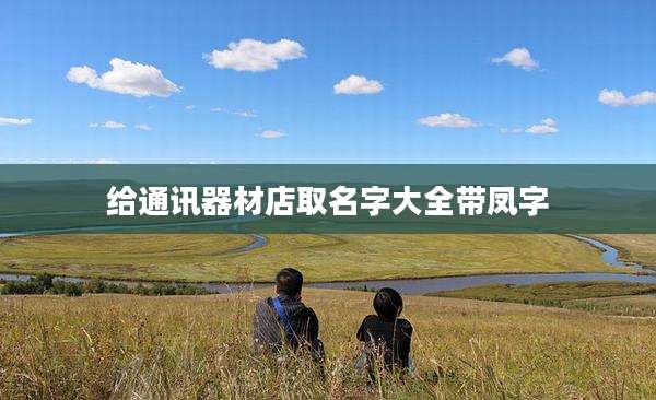 给通讯器材店取名字大全带凤字