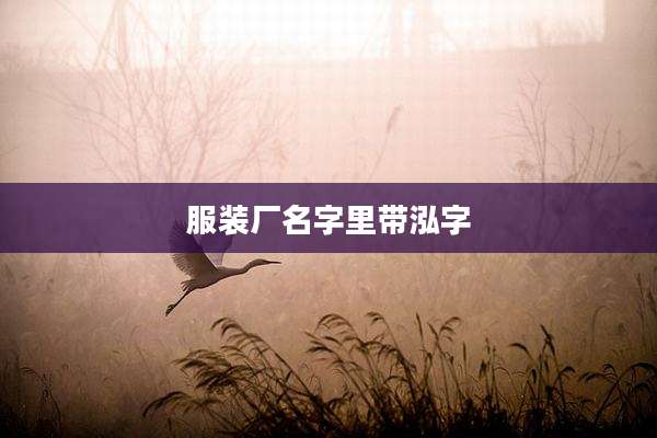 服装厂名字里带泓字