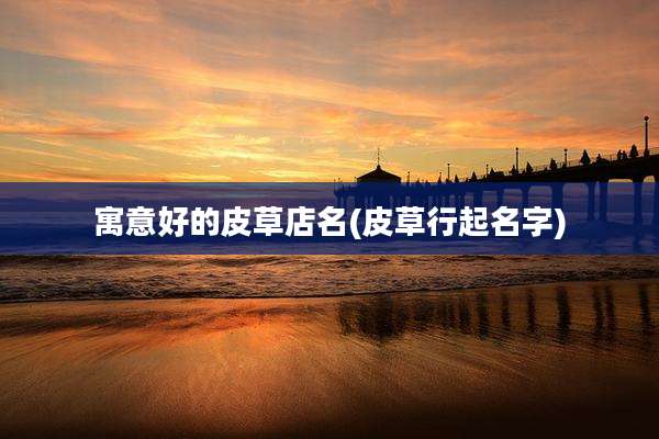 寓意好的皮草店名(皮草行起名字)