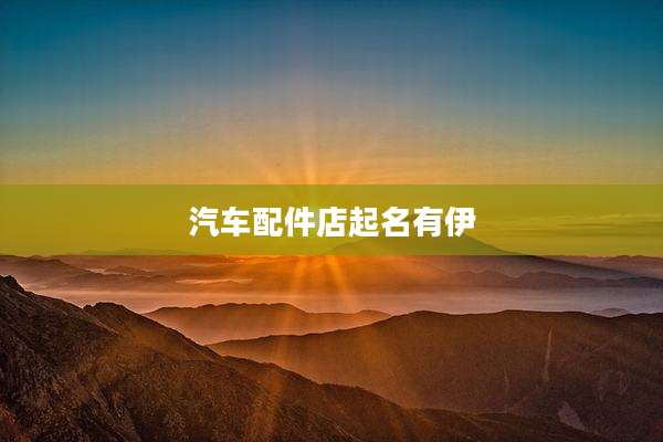 汽车配件店起名有伊