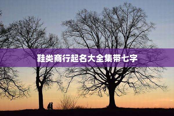 鞋类商行起名大全集带七字
