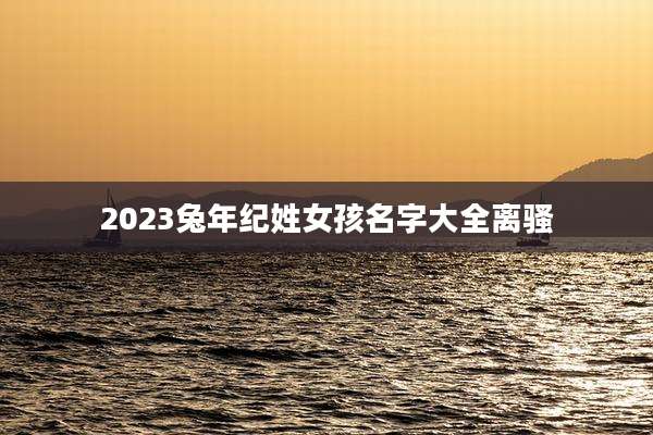 2023兔年纪姓女孩名字大全离骚