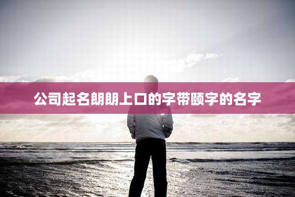 公司起名朗朗上口的字带颐字的名字