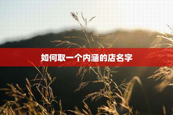 如何取一个内涵的店名字