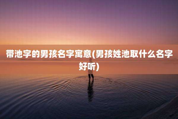 带池字的男孩名字寓意(男孩姓池取什么名字好听)