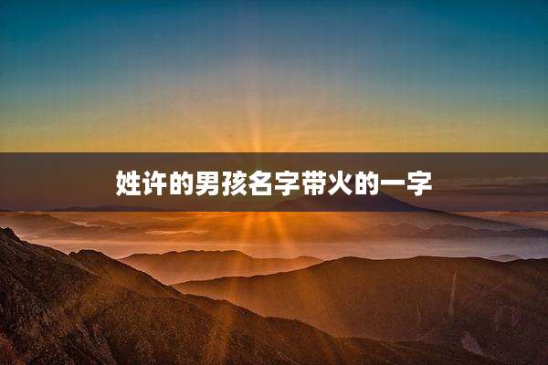 姓许的男孩名字带火的一字