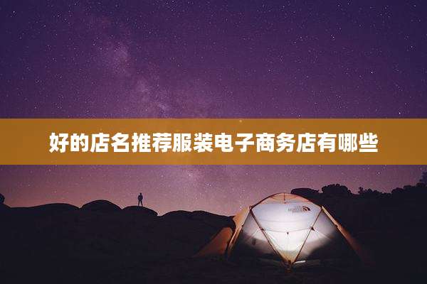 好的店名推荐服装电子商务店有哪些
