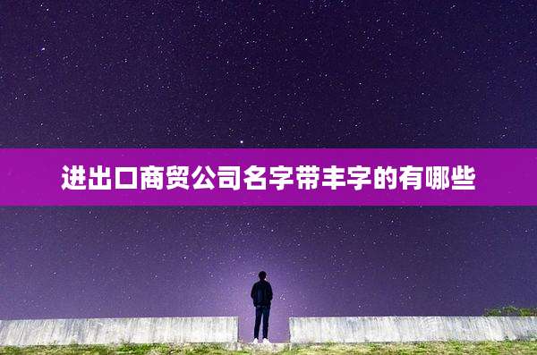 进出口商贸公司名字带丰字的有哪些