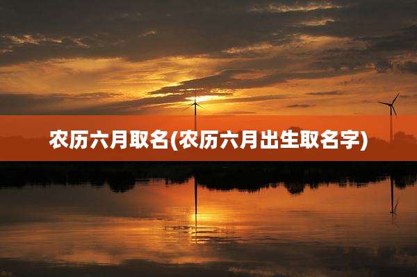 农历六月取名(农历六月出生取名字)