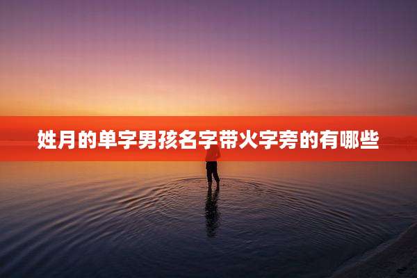 姓月的单字男孩名字带火字旁的有哪些
