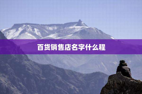 百货销售店名字什么程