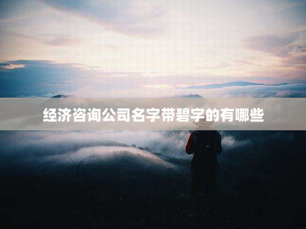 经济咨询公司名字带碧字的有哪些