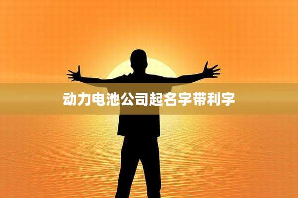 动力电池公司起名字带利字