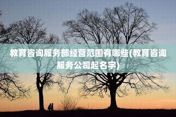 教育咨询服务部经营范围有哪些(教育咨询服务公司起名字)