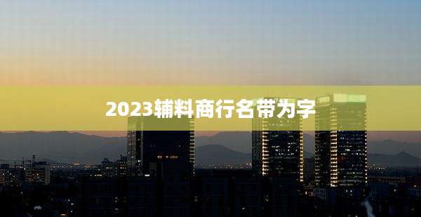 2023辅料商行名带为字