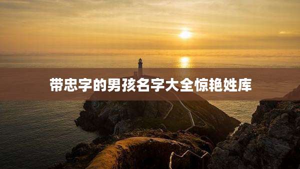 带忠字的男孩名字大全惊艳姓库