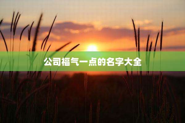 公司福气一点的名字大全
