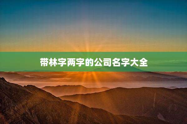 带林字两字的公司名字大全