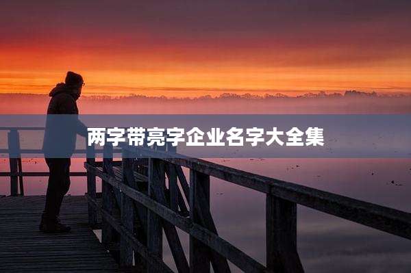 两字带亮字企业名字大全集