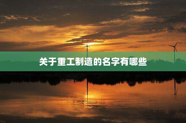 关于重工制造的名字有哪些